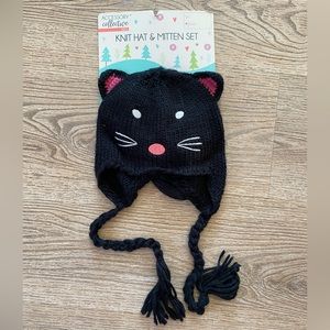 Black knit kitty hat